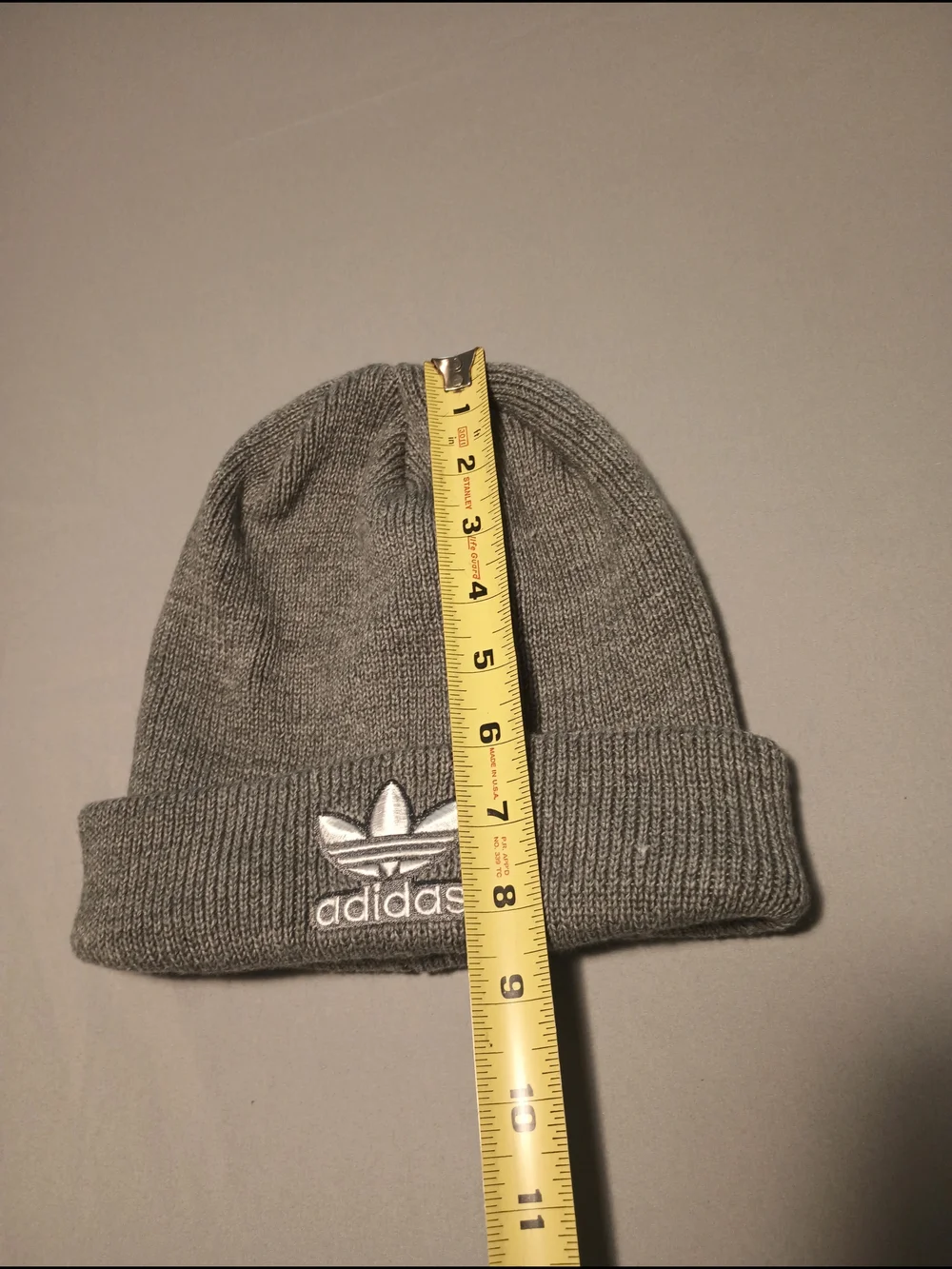 Adidas Originals Women's Trefoil Heather Gray/White Knit Beanie